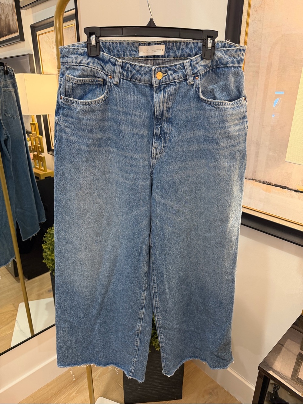 Zara Light Blue High-Waist Wide Leg Jeans
